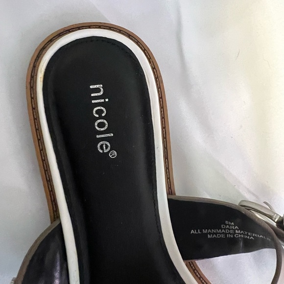 Nicole Studded Tan and White Sandal - Picture 8 of 8